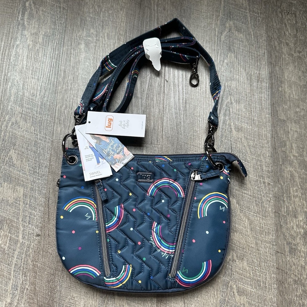 NEW Lug Swivel‎ Convertible Crossbody Bag  Brushed Color: Rainbow Navy WITH TAGS